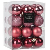 Christmas Decoration kerstballen 32x -roze-5 cm -kunststof - Kerstbal