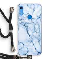 Blauw marmer: Huawei Y6s Transparant Hoesje met koord Blauw marmer: Huawei Y6s Transparant Hoesje met koord