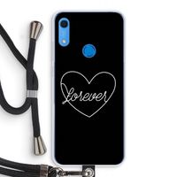 Forever heart black: Huawei Y6s Transparant Hoesje met koord