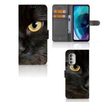 Motorola Moto G51 5G | Telefoonhoesje | Met pasjeshouder | Zwarte Kat Motorola Moto G51 5G | Telefoonhoesje | Met pasjeshouder | Zwarte Kat