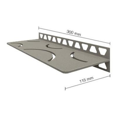 Schluter Shelf-W-S1 planchet - 30x11.5x0.5cm - inbouw - Rechthoek - Perforatie: Curve - gecoat donker antraciet sws1d6tsda