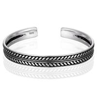 LGT JWLS Vintage Manchetarmband - Tibetaans Zilver - Grain