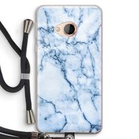 Blauw marmer: HTC U Play Transparant Hoesje met koord