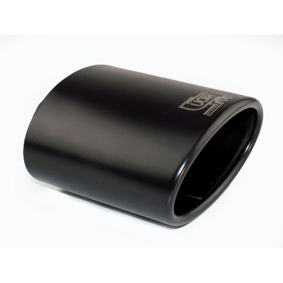 Ulter Sport Uitlaatsierstuk - Ovaal 120x80mm Schuin - Lengte 120mm - Montage 50-65mm - Zwart RVS USNX28B