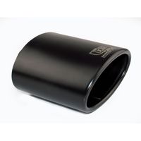 Ulter Sport Uitlaatsierstuk - Ovaal 120x80mm Schuin - Lengte 120mm - Montage 50-65mm - Zwart RVS USNX28B