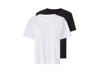 esmara Set van 2 dames T-shirts (Zwart/wit, M (40/42))
