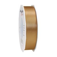 1x Luxe hobby/decoratie bronzen satijnen sierlinten 2,5 cm/25 mm x 25 meter