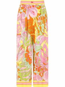 Dolce & Gabbana pantalon ample court en soie à fleurs - Orange