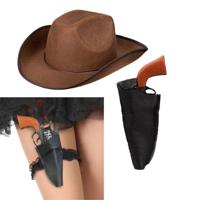 Western cowboy / cowgirl verkleed set - hoed en beenholster - wilde westen - dames
