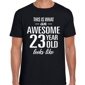 Awesome 23 year / 23 jaar cadeau t-shirt zwart heren