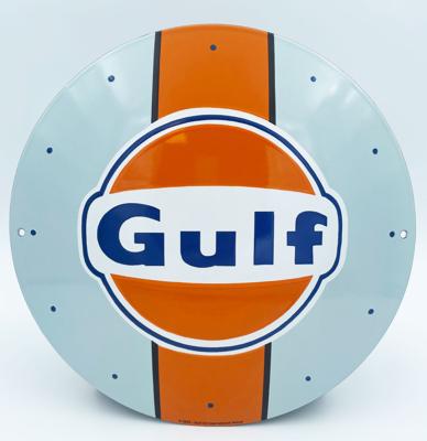 Gulf Racing Emaille Bord 30 cm Rond - Officieel Gelicenseerd door Bennies Fifties