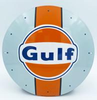 Gulf Racing Emaille Bord 30 cm Rond - Officieel Gelicenseerd door Bennies Fifties
