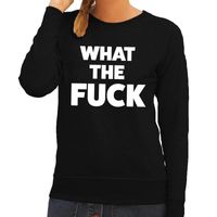 What the Fuck tekst sweater zwart voor dames