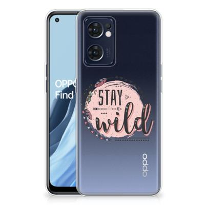 OPPO Reno 7 5G | Find X5 Lite Telefoonhoesje met Naam Boho Stay Wild OPPO Reno 7 5G | Find X5 Lite Telefoonhoesje met Naam Boho Stay Wild