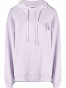 Nanushka hoodie en coton biologique à logo brodé - Violet