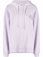 Nanushka hoodie en coton biologique à logo brodé - Violet