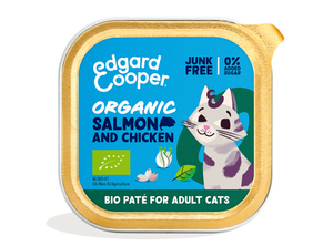 Edgard & Cooper biologisch zalm en kip paté kat natvoer kuipjes 16 x 85gr