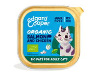 Edgard & Cooper biologisch zalm en kip paté kat natvoer kuipjes 16 x 85gr
