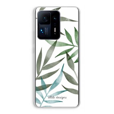 Tropical watercolor leaves: Xiaomi Mi Mix 4 Transparant Hoesje