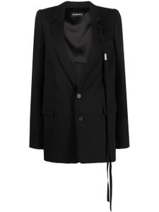 Ann Demeulemeester blazer à simple boutonnage - Noir