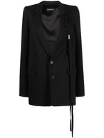 Ann Demeulemeester blazer à simple boutonnage - Noir - thumbnail