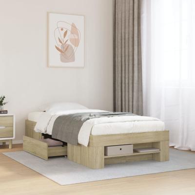 Bedframe zonder matras hout sonoma eikenkleurig 100x200 cm
