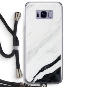 Elegante marmer: Samsung Galaxy S8 Plus Transparant Hoesje met koord