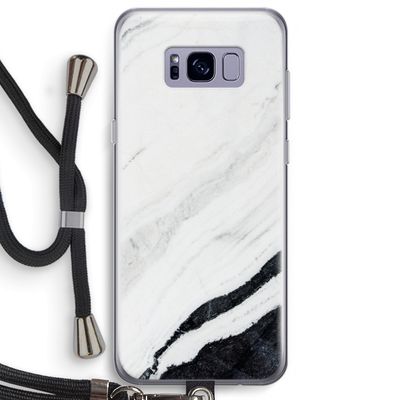 Elegante marmer: Samsung Galaxy S8 Plus Transparant Hoesje met koord
