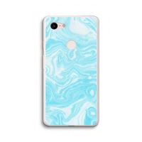 Waterverf blauw: Google Pixel 3 XL Transparant Hoesje