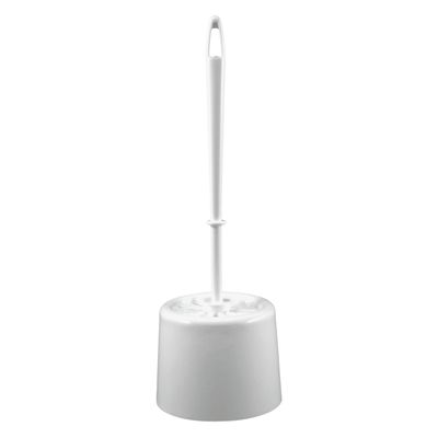 Toiletborstel met houder - wit - 39 x 9 cm - rond