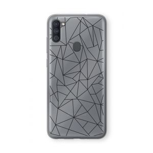 Geometrische lijnen zwart: Samsung Galaxy A11 Transparant Hoesje