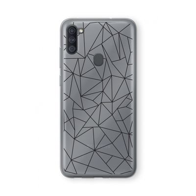 Geometrische lijnen zwart: Samsung Galaxy A11 Transparant Hoesje