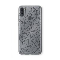 Geometrische lijnen zwart: Samsung Galaxy A11 Transparant Hoesje Geometrische lijnen zwart: Samsung Galaxy A11 Transparant Hoesje