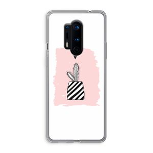 Zwart-wit cactus: OnePlus 8 Pro Transparant Hoesje