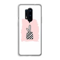 Zwart-wit cactus: OnePlus 8 Pro Transparant Hoesje