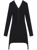 Courrèges robe nervurée à fermeture zippée - Noir