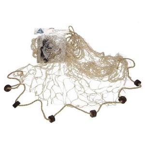 Deco visnet met kurken - 200 x 150 cm - Naturel kleur - strand thema decoratie net