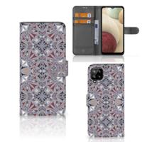 Samsung Galaxy A12 | Bookcase | Flower Tiles