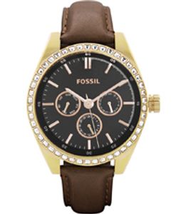 Horlogeband Fossil BQ3060 Leder Bruin 18mm