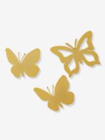 Set van 3 messing vlinders goud