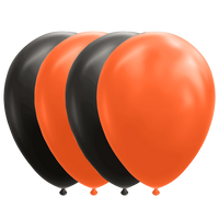 Ballonnen Set Zwart/Oranje (10st) - thumbnail