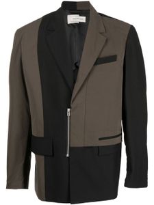 Feng Chen Wang blazer bicolore à revers crantés - Noir