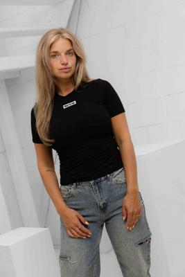 Unique The Label Nena Short Sleeve Top Dames Zwart - Maat XS - Kleur: Zwart | Soccerfanshop