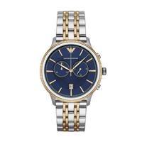 Emporio Emporio Armani AR1847 Alpha Klassiek marineblauw tweekleurig chronograafhorloge met wijzerplaat
