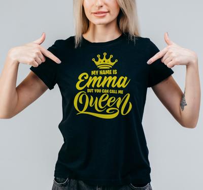 Noem me koningin T-shirt met naam