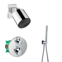 Hansgrohe Pulsify S inbouw regendouche waterbesparend met thermostaatkraan Ecostat S en Saniclear handdouche chroom - thumbnail