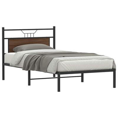 Bedframe zonder matras 107x203 cm spaanplaat bruin eikenkleurig