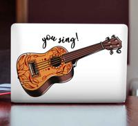 Stickers voor laptop Ukelele u zingt tekst - thumbnail