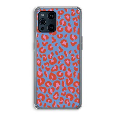 Leopard blue: Oppo Find X3 Pro Transparant Hoesje