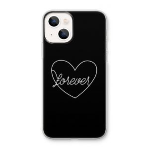 Forever heart black: iPhone 13 mini Transparant Hoesje
